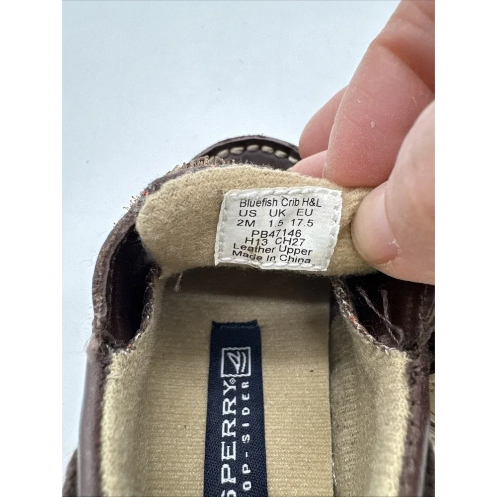 Sperry Infant Top Sider Boat Shoes Brown Leather 2 M‎